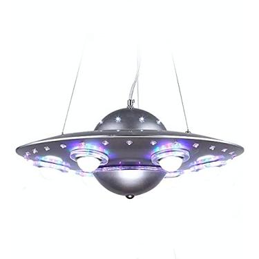 Imagem de Lustres de cristal de luxo, lustre de desenho animado LightRoom LED Lustres em forma de OVNI 6 luzes pendentes Luminária suspensa Luz suspensa Compatível com quarto de meninos Quarto infanti