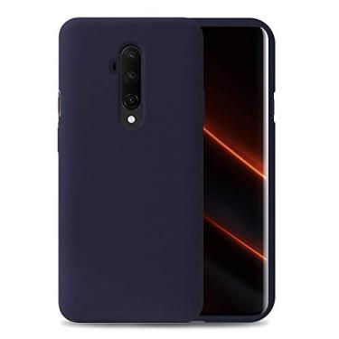 Imagem de Capa de telefone de silicone líquido para OnePlus 7T PRO/1+ 7T PRO 6,7 polegadas/proteção total do corpo/à prova de choque/borracha gel/capa proteção contra quedas azul meia-noite