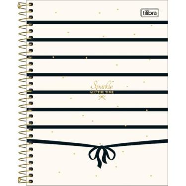 Imagem de Tilibra - Caderno Espiral Capa Dura Colegial 10 Matérias West Village 160 Folhas - Fundo Branco Linhas Pretas