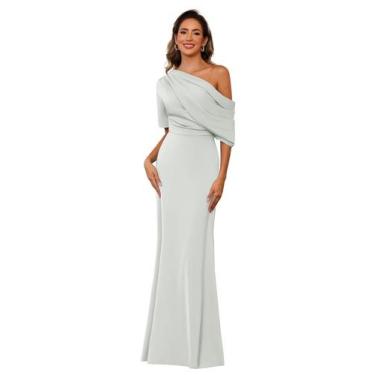 Imagem de Vestido Mãe da Noiva BITALY Plus Size Silver Satin