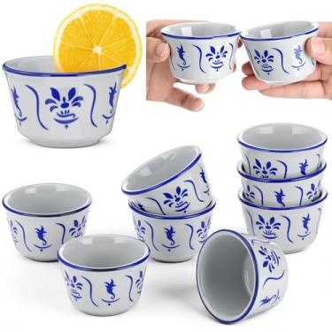 Imagem de Teenyyou Conjunto de 20 peças de copos de shot azul e branco de 59 ml azul floral mini copos de cerâmica presentes pequenos copos chinoiserie lembrancinhas de casamento para convidados chá de panela