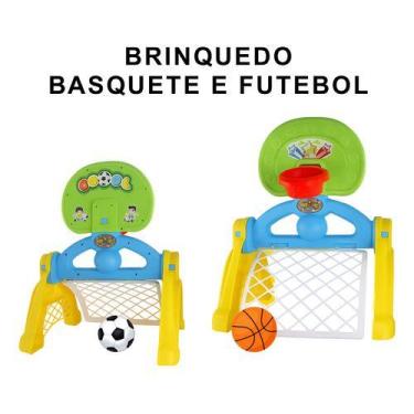 Imagem de Kit Centro Esportivo Brinquedo Gol Futebol Cesta Basquete - Maral, Ama