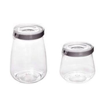 Imagem de kit Pote Flip Hermético 1,1L + 1,9L Multiuso Trava Plasutil - Plasútil