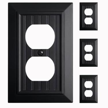 Imagem de Placa de pared Kisrvopn 1 gang duplex negro mate fibra de bambú paquet