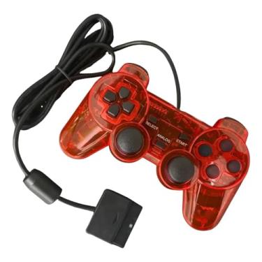 Imagem de Controle Joystick Compativel Ps2 Ps1 Cores Transparentes (Vermelho)