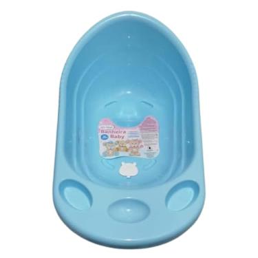 Imagem de Banheira Infantil Com Válvula TPE 24L 77x45x30 Bebê & Mamãe Cor Azul