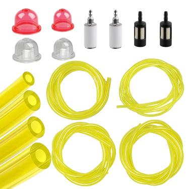 Imagem de Tormudaca Tubo de mangueira de gás de linha de combustível de motor pequeno para Stihl Weedeater Craftsman Husqvarna Aparador de cordas Soprador de motosserra com lâmpada primária, filtro de