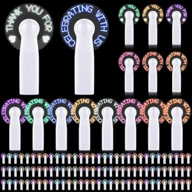 Imagem de 96 peças mini ventiladores portáteis portáteis a granel para convidados bateria LED ventilador potente pequenos fãs pessoais obrigado por comemorar conosco presentes para verão praia casamento chá de