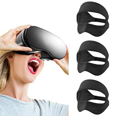 Imagem de SAYAFAN Máscara para os olhos de realidade virtual, faixa de suor ajustável e respirável para Oculus Quest 2, HTC Vive, PS, Gear, treinos de realidade virtual (3 peças, preto)