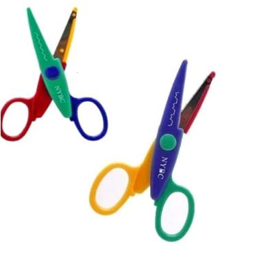 Imagem de Tesoura de Picotar, NYBC, corte Zig Zag + corte Ondulado(kit 2 pçs)