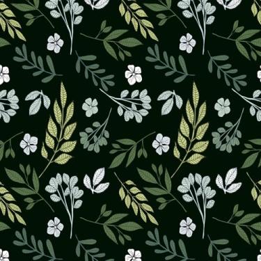 Imagem de Cismmy Papel de parede removível Boho 44,5 x 1,000 cm floral para quarto banheiro fácil de retirar papel de parede papel de contato para locatário verde escuro