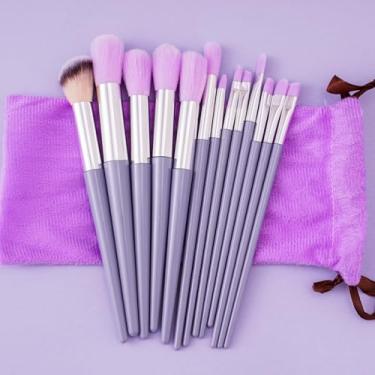 Imagem de Conjunto de pincéis de maquiagem de 13 peças, pincéis cosméticos de cerdas macias com bolsa, kit de pincéis de beleza profissional para rosto, base e contorno