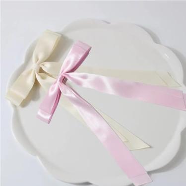 Imagem de 2 peças de prendedores de cabelo grandes prendedores de cabelo para mulheres (bege + rosa)