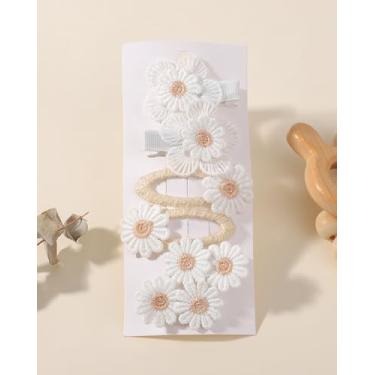 Imagem de 6 peças de grampos de cabelo com estampa floral de 5,5 cm, pequenos prendedores de cabelo com estampa floral, acessórios de cabelo para mulheres e adolescentes