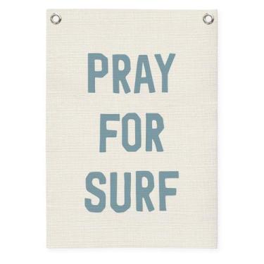 Imagem de Banner MOFUYU Surf para pendurar na parede de linho 46x64 cm