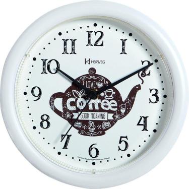 Imagem de Relógio Parede Pequeno Herweg Cozinha Café 660061 Branco