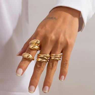 Imagem de Anéis empilháveis para mulheres, conjunto de anéis de empilhamento ajustáveis, anéis de ouro, prata, anéis de compromisso, joias e presentes para mulheres