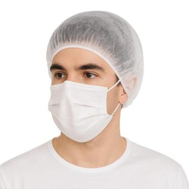 Imagem de Máscara branca c/50 ssplus + touca branca c/100 anadona - SS PLUS