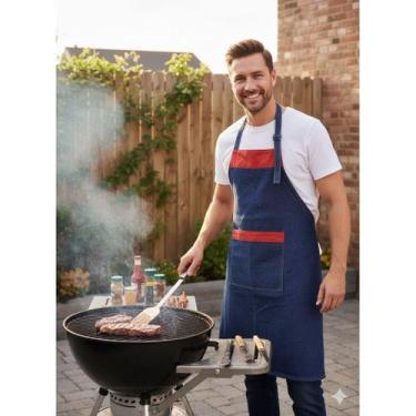 Imagem de Avental Jeans C/ Bolso Cozinha Bar Jardinagem Churrasqueiro Bar Barten