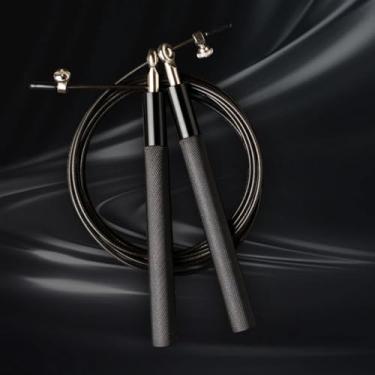 Imagem de 1 corda de pular de velocidade ajustável com alça de liga de alumínio e rolamento de esferas, exercício livre de emaranhados, exercício ideal para exercícios aeróbicos