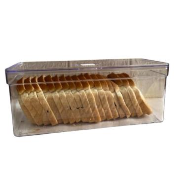 Imagem de Porta Pão de Forma em Acrílico Transparente com Tampa(Pão Nosso de Cada Dia)