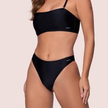 Imagem de Conjunto Biquíni Selene Liso Toque Macio Secagem Rápida, Preto, G