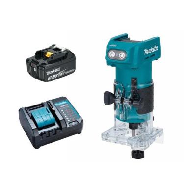 Imagem de Tupia Manual 6mm 1/4" A Bateria 18V DRT52Z 3Ah Makita Bivolt