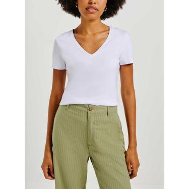 Imagem de Camiseta Manga Curta Hering 02TQ Feminina Decote V Algodão T. P/XXG, G