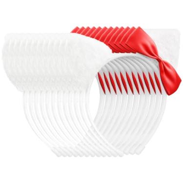 Imagem de Chanaco 12 peças de orelhas de gato, decorações de festa, laço vermelho, acessórios de cabelo peludo, fofo, branco, gabby, lembrancinhas de aniversário, fantasia de Halloween, presentes kawaii