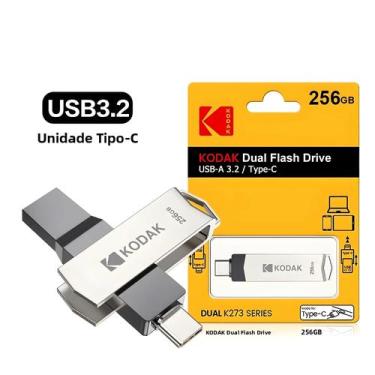 Imagem de Pen Drive KODAK USB3.2 Tipo C De Alta Velocidade 256GB 128GB 32GB Para