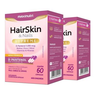 Imagem de Kit 2 Hairskin Supreme D-pantenol Biotina Maxinutri 60 Caps