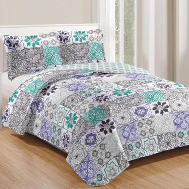 Imagem de Kit Cobre Leito Colcha Daily Queen 3 Peças - Floral 26