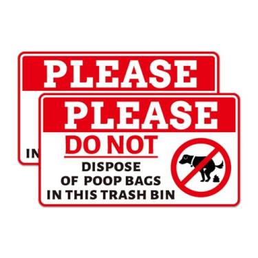 Imagem de 2 Placa de Sinalização Proibido Jogar Cocô de Cachorro, 21x12cm Autoadesiva à Prova d'Água e Resistente Às Intempéries para Casa Quintal Restaurante e Jardim