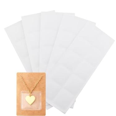 Imagem de CXMTECH 50 peças de sacos adesivos de plástico transparente para joias, embalagem de brincos, cartões de exibição de 3,8 x 4,8 cm para armazenamento de varejo, corrente solta, suprimentos de