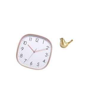 Imagem de Fenteer Relógio de Parede Digital Vintage com Estatueta de Pássaro Dourado, Escultura Animal Moderna, Decoração Artística para Sala de Jantar, Escritório, Sal