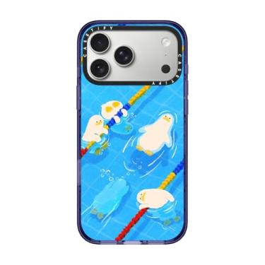 Imagem de CASETiFY Capa Impact para iPhone 17 Pro Max [fina/compatível com Magsafe/2,5 m. Proteção contra quedas de grau militar 4X] - Tempo de piscina - Azul macio