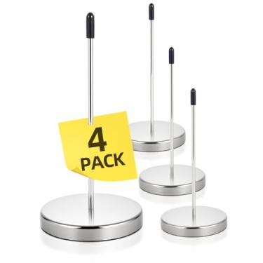 Imagem de Shelvestar 4 porta-recibos de mesa – ponta de bilhete de garfo de notas, eixo de cheque de restaurante, suporte de memorando, prata