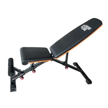 Imagem de Banco de treino ajustável para academia em casa – Banco de peso dobrável inclinado plano para treinamento de força de corpo inteiro | Banco de exercícios compacto para halteres e exercícios fitness da