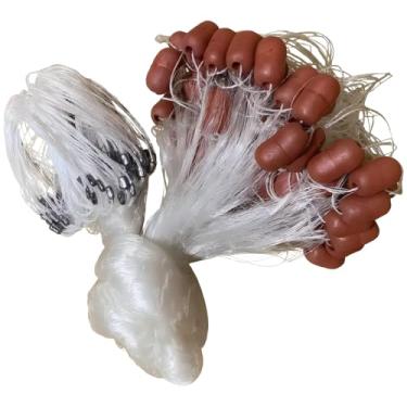 Imagem de Rede de pesca de nylon, 1,7 m de altura e 98 pés de comprimento, afundamento de água, camada única, liberação sem emaranhamento, eficiência aprimorada