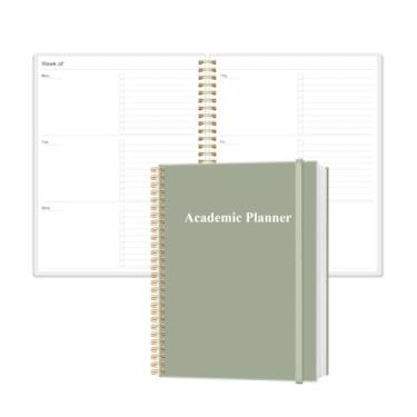 Imagem de Agenda acadêmica para 2026 ou a qualquer momento – 21,6 x 28 cm, planejador semanal sem data para estudantes de ensino doméstico, ensino médio, faculdade e enfermagem, 200 páginas, verde