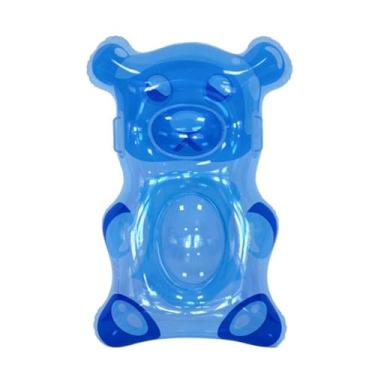 Imagem de MotiveTech Boia inflável em formato de ursinho de goma para piscina, brinquedo inflável divertido para atividades aquáticas, Azul