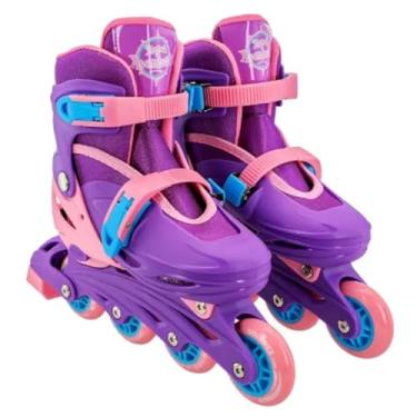 Imagem de Patins Infantil com Kit de Proteção, Violeta, Tamanho 30-33, com Capacete, Joelheiras e Cotoveleiras, para Crianças Acima de 3 Anos, Suporta até 60kg