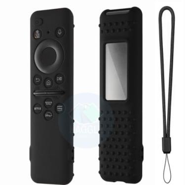 Imagem de Capa Protetora de Silicone para Controle Remoto Samsung TV Plus, Preta, com Alça, TV Samsung Solar BN59-01432A 01432J Solarcell