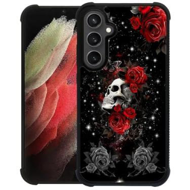 Imagem de yicomon Compatível com Samsung Galaxy S23 FE, capa de telefone com estampa de caveira vermelha rosa durável moda engraçada capa protetora macia antiarranhões à prova de choque