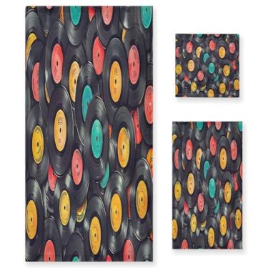 Imagem de Blueangle Conjunto de toalhas de vinil - 3 peças de toalhas de banheiro absorventes macias para spa e decoração de casa (inclui banho, toalha de mão e toalha) #278