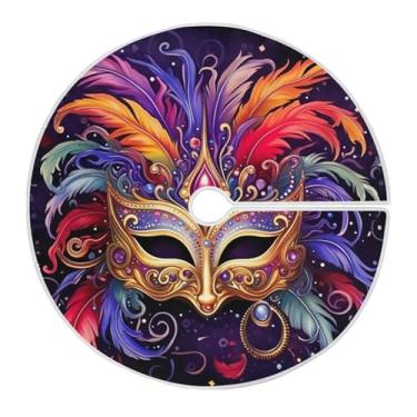 Imagem de Blueangle Saia de árvore de máscara de carnaval de 90 cm, saia de poliéster macio para decoração de carnaval (393)