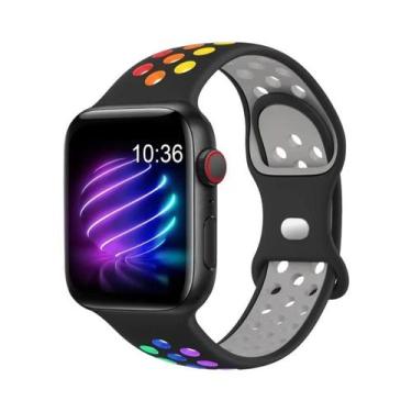 Imagem de Pulseira De Borracha Colorida Para Apple Watch Band 44mm 45mm 46mm 49m