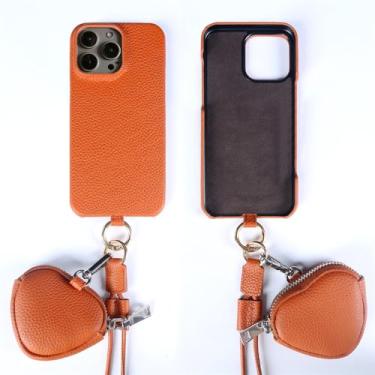 Imagem de Cordão transversal para iPhone 16 Pro Max 15 Pro 11 13 12 14 Pro, capa protetora com alça de ombro, laranja 6308, para iPhone 16e