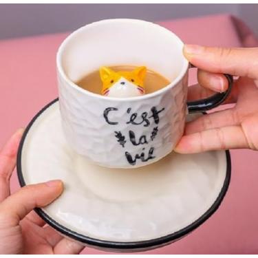 Imagem de Xícara Cerâmica C’est La Vie Cat 220ml
