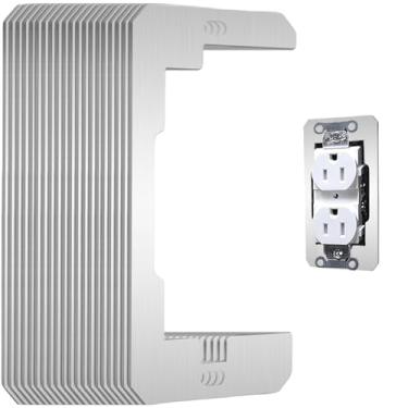 Imagem de Espaçador de placa de parede de 20 peças - placas de nivelamento de dispositivo de ajuste nivelado de metal - espaçadores de receptáculo nivelador de calços para fixação de paredes, tomadas elétricas